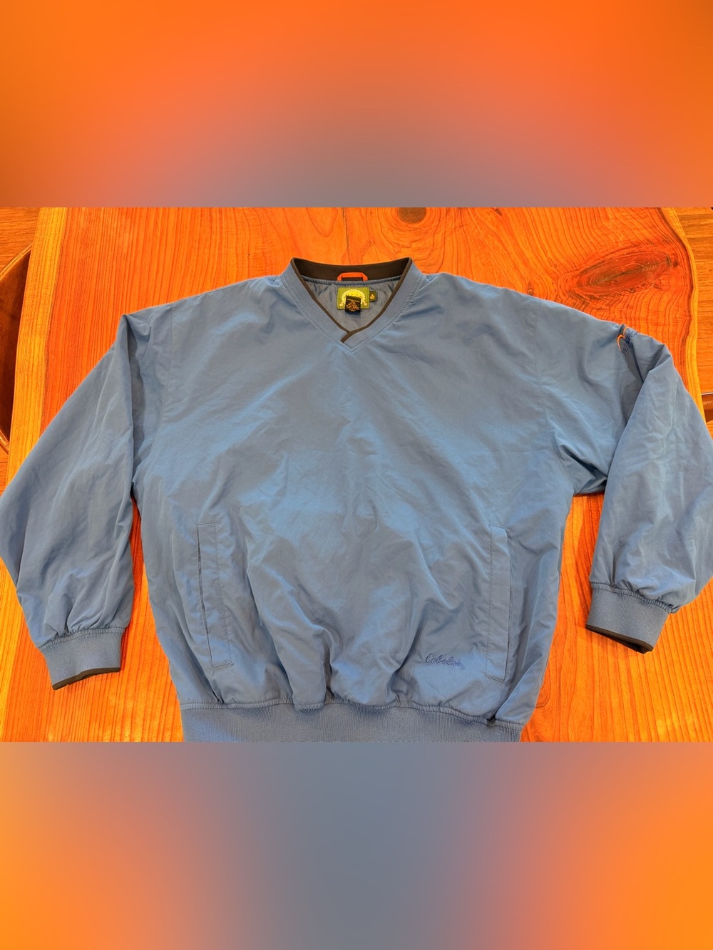 Cabela's Windcrest Pullover Windbreaker Jacket Mens M Tall Blue Outdoor Active